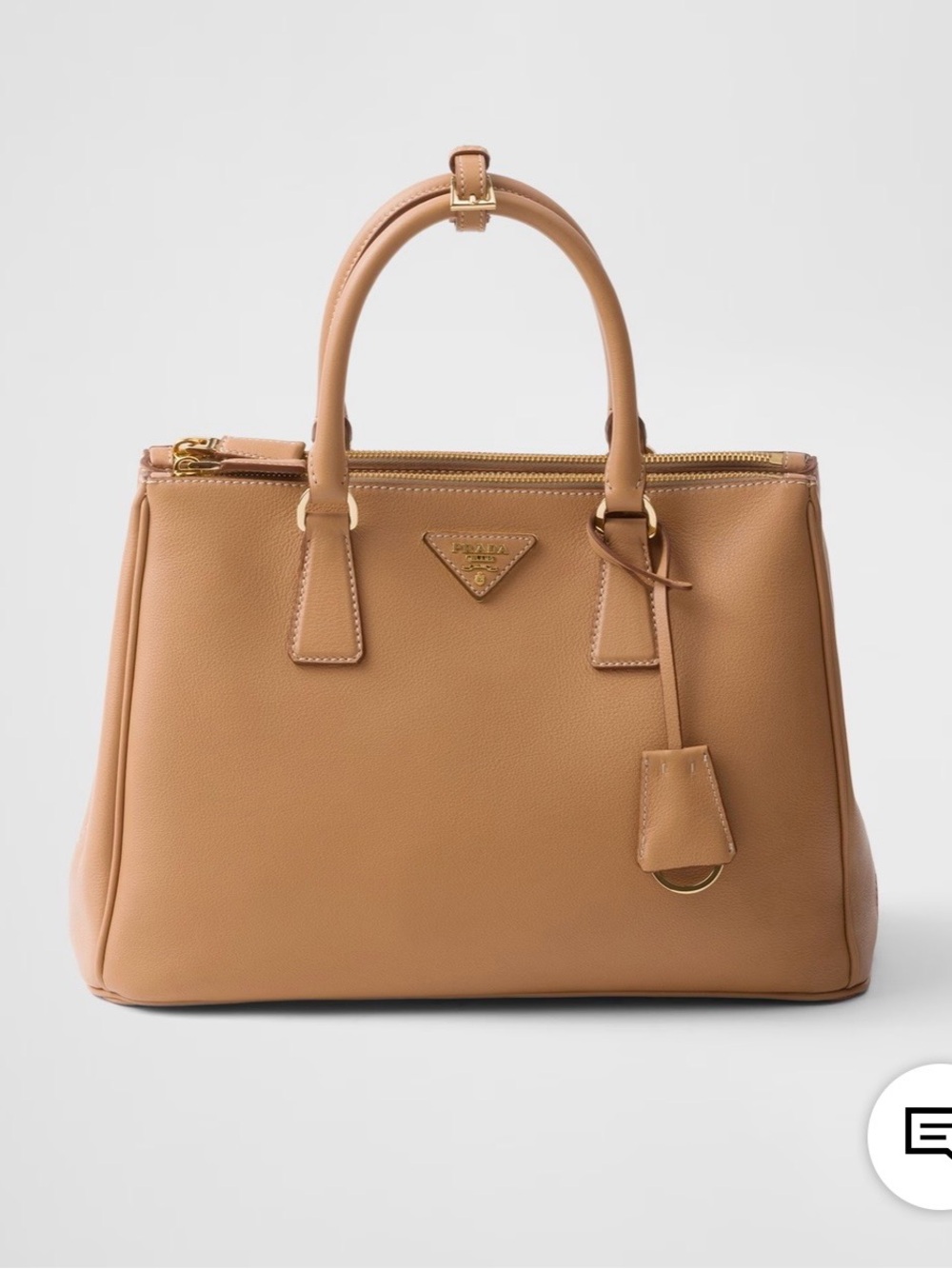 50% Off  NEW w Tags Prada Double-Handle Satchel in Camel/Tan Leather
